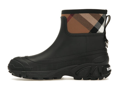 Burberry House Check Rain Boots Black Archive Beige (Women's)