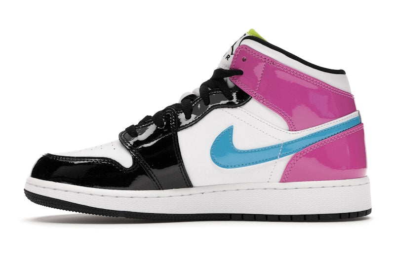 Jordan 1 Mid White Black Cyber Pink (GS)