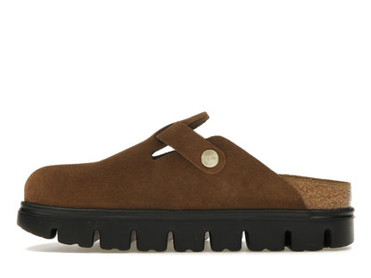 Birkenstock Boston Chunky Suede Dark Tea Black (Narrow) (Women's)