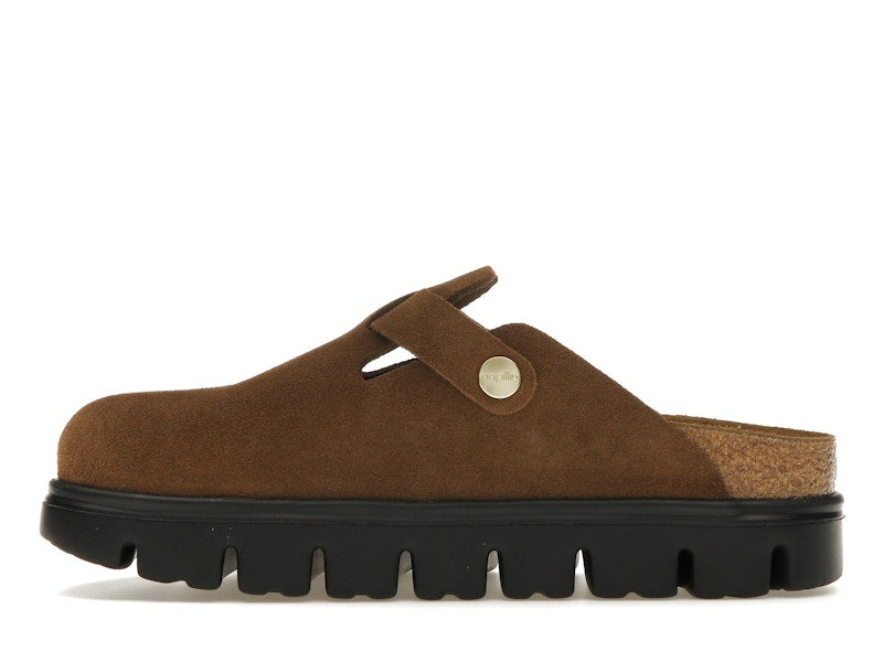 Birkenstock Boston Chunky Suede Dark Tea Black (Narrow) (Women's)