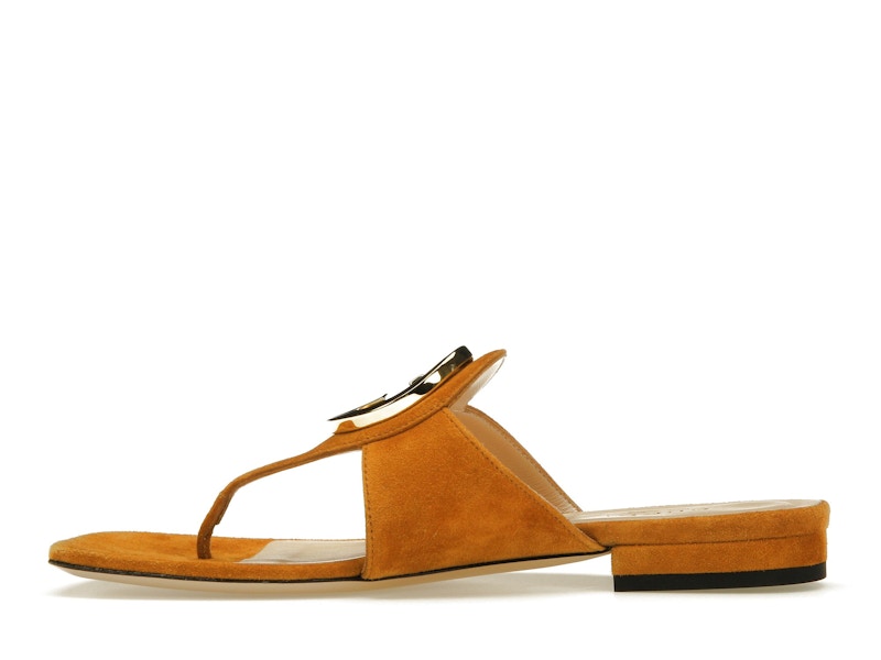Gucci Blondie Thong Sandal Light Brown Suede