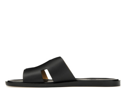 Hermes Izmir Sandal Noir Smooth Calfskin Leather