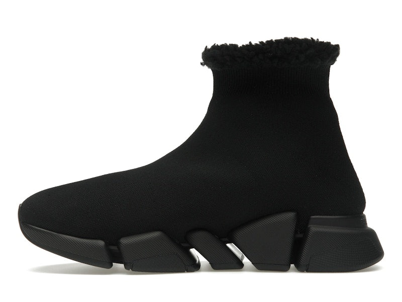 Balenciaga Speed 2.0 Recycled Fake Fur Black (Women's)