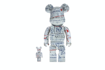 Bearbrick Jean-Michel Basquiat 2 100% & 400% Set White