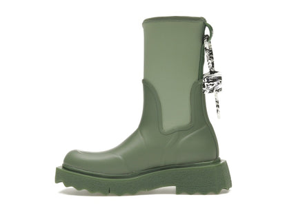 OFF-WHITE Zip-tie Rain Boots Green (Women's)