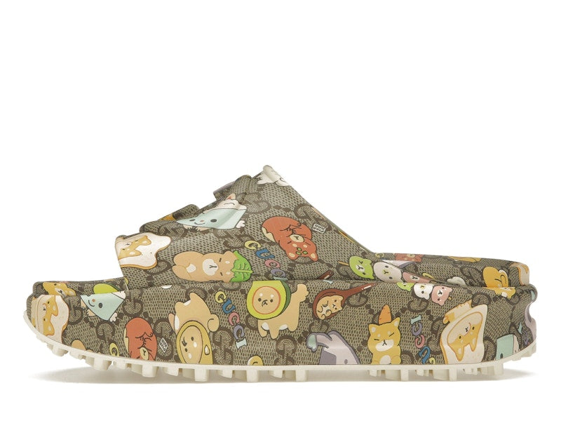 Gucci x Pikarar GG Animal Print Slide Beige Multi (Women's)