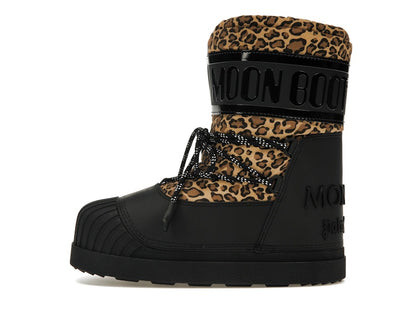 Moncler Shedir Snow Boots Palm Angels Black Leopard Print