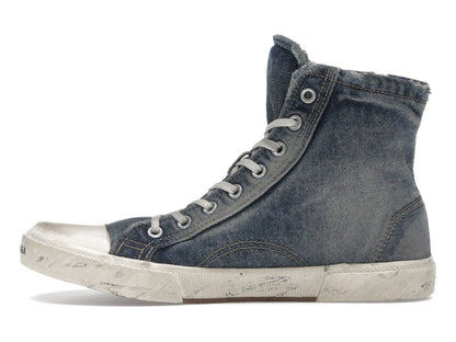 Balenciaga Paris High Top Blue Destroyed Denim