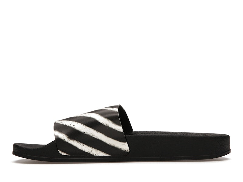 Off-White Spray Stripes Slides Black