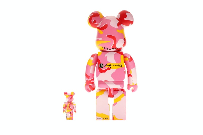 Bearbrick Andy Warhol Camo Ver. 100% & 400% Set Pink