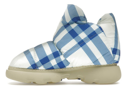 Burberry Check Pillow Boots Blue White