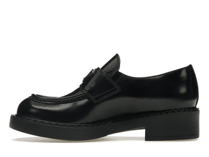 Prada Chocolate 50mm Loafer Black Brushed Leather