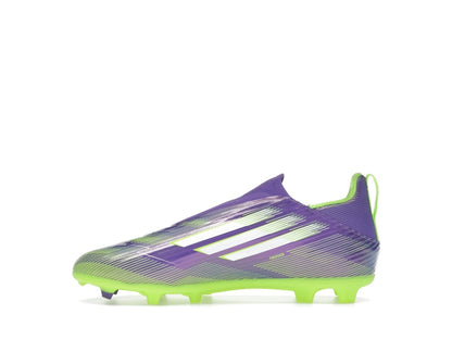 adidas F50 League Laceless FG/MG Purple Rush Cloud White Lucid Lemon (GS)