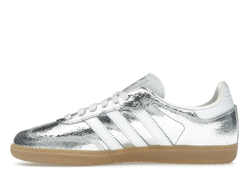 adidas Samba OG Silver Metallic Cracked Leather (Women's)