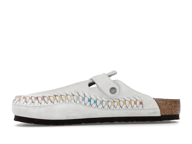 Birkenstock Boston Braided Suede Kith Antique White Tie Dye