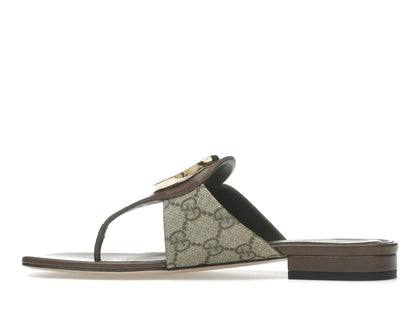 Gucci Blondie Thong Canvas Sandals Ebony (Women's)