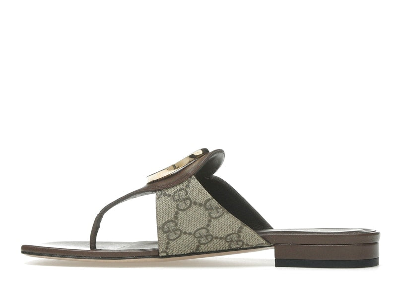 Gucci Blondie Thong Canvas Sandals Ebony (Women's)