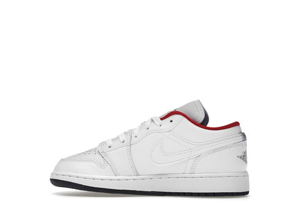 Jordan 1 Low White Gym Red Black (GS)
