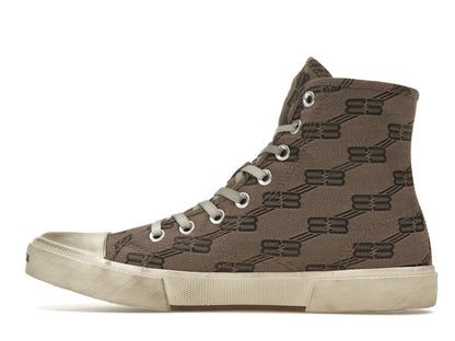 Balenciaga Paris High Top BB Monogram Dark Beige Brown
