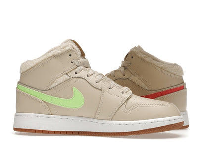 Jordan 1 Mid Utility Fleece Pearl White (GS)