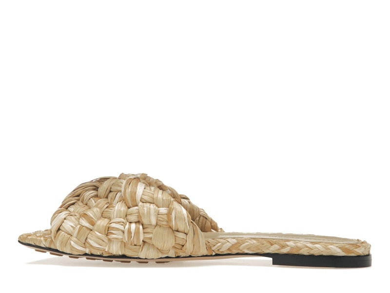 Bottega Veneta Raffia Stretch Flat Sandals Macadamia (Women's)