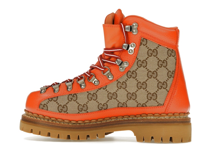 Gucci x The North Face Canvas Leather Boot Beige Orange (Women's)