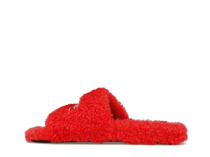 Balenciaga Furry Slide Red White (Women's)