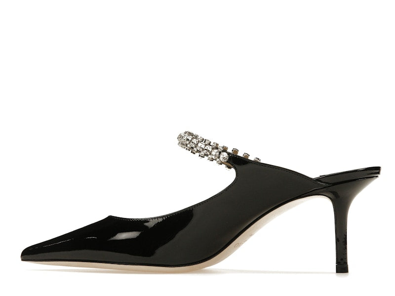 Jimmy Choo Bing 65mm Heeled Mule Black Patent Leather