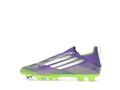 adidas F50 League Laceless FG/MG Purple Rush Cloud White Lucid Lemon (GS)