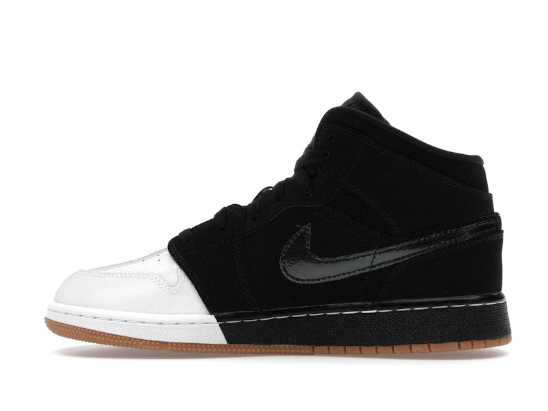 Jordan 1 Mid Black White Gold (GS)