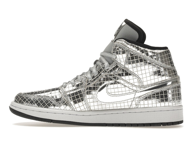 Jordan 1 Mid SE Disco Metallic Silver (Women's)