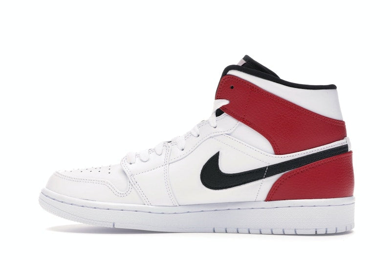 Jordan 1 Mid White Black Gym Red