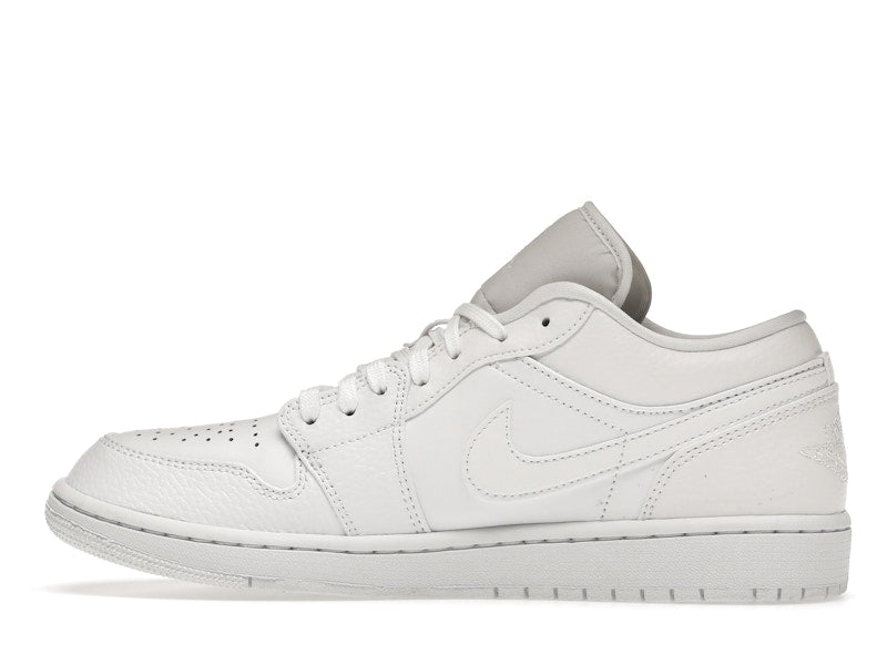 Jordan 1 Low Triple White Tumbled Leather