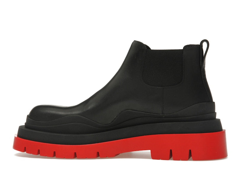 Bottega Veneta Tire Ankle Chelsea Boot Black Red (Women's)