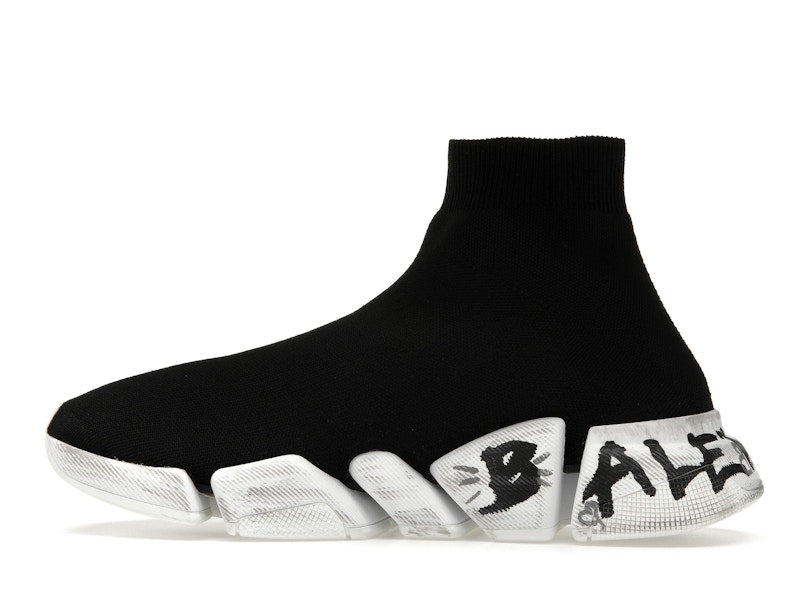 Balenciaga Speed 2.0 Graffiti Recycled Knit Black (Women's)