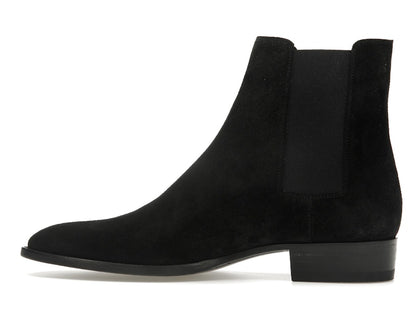 Saint Laurent Wyatt Chelsea Boot Black Suede