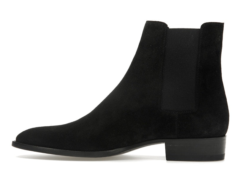 Saint Laurent Wyatt Chelsea Boot Black Suede