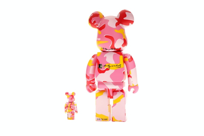 Bearbrick Andy Warhol Camo Ver. 100% & 400% Set Pink