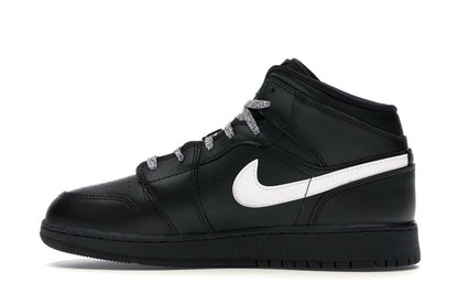 Jordan 1 Mid Black White Speckle (GS)