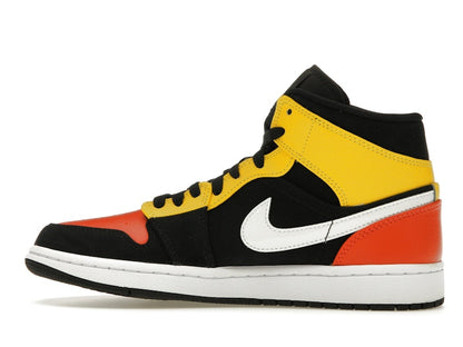 Jordan 1 Mid Black Amarillo Orange