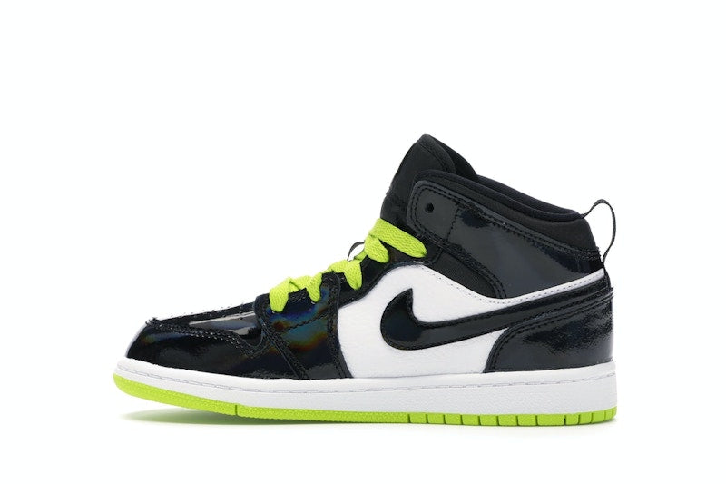 Jordan 1 Mid Black Cyber Mystic Green (PS)