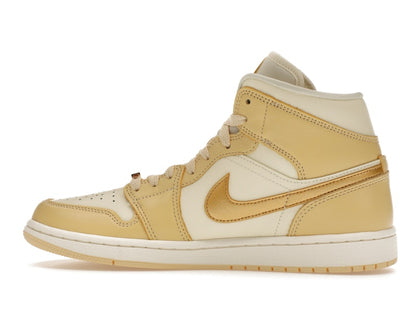 Jordan 1 Mid SE Pale Vanilla Metallic Gold (Women's)