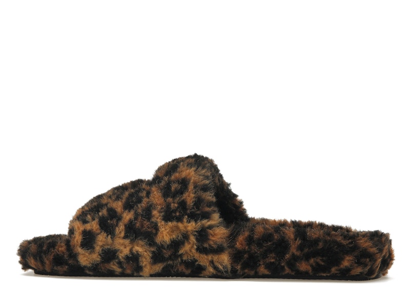 Balenciaga Furry Slide Leopard Brown Black
