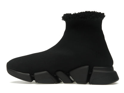 Balenciaga Speed 2.0 Recycled Fake Fur Black (Women's)