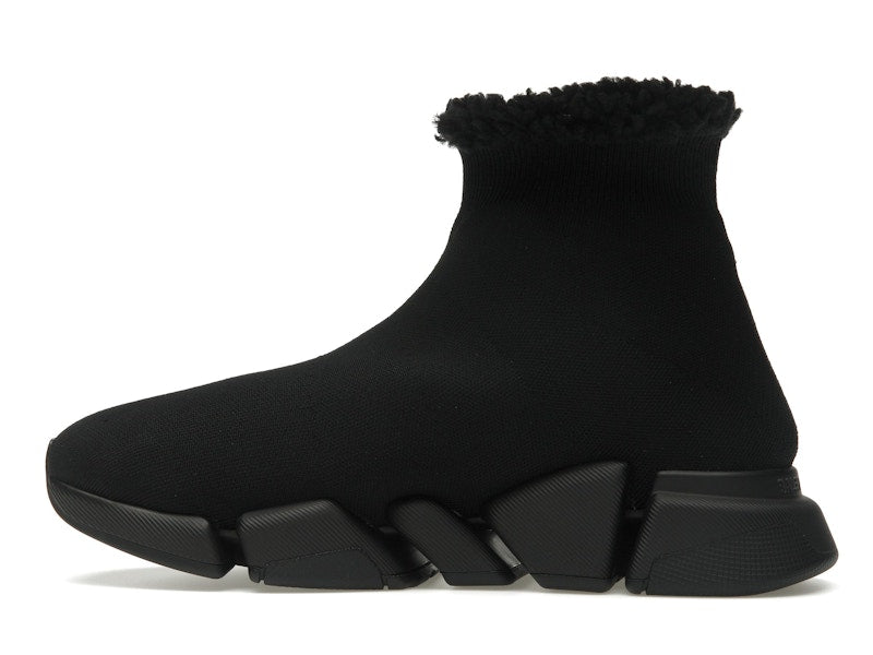 Balenciaga Speed 2.0 Recycled Fake Fur Black (Women's)