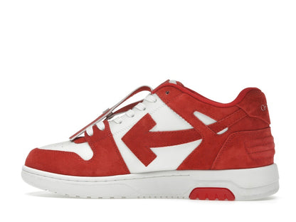 OFF-WHITE Out Of Office "OOO" Low Tops Brick Red White Suede