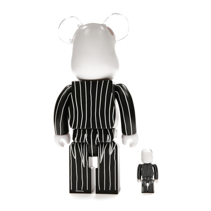 Bearbrick x Disney Tim Burton's The Nightmare Before Christmas Jack Skellington 100% & 400% Set