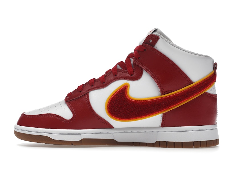 Nike Dunk High Chenille Swoosh White Gym Red