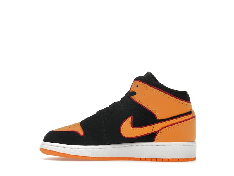 Jordan 1 Mid SE Black Vivid Orange (GS)