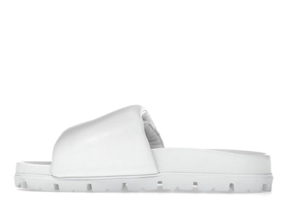 Prada Soft Padded 20mm Slide Sandal White Nappa Leather